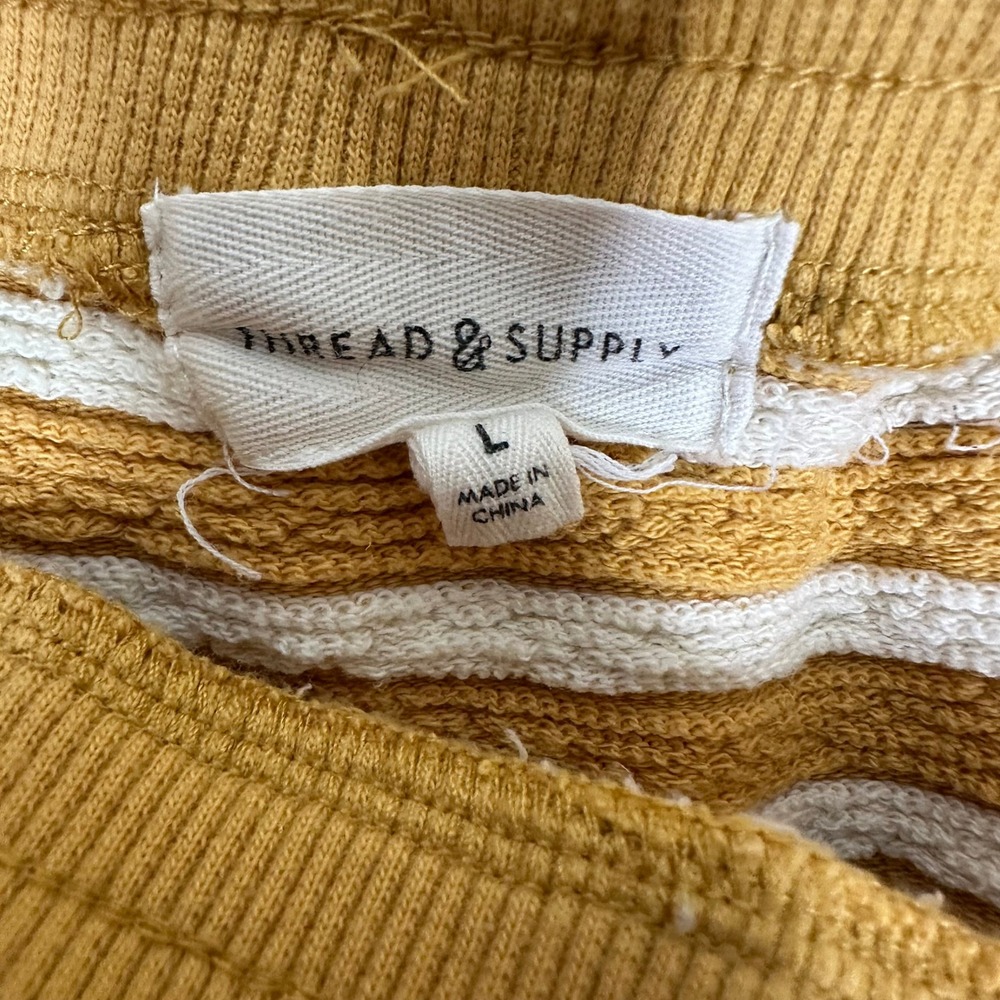 Thread & Supply Striped Sweat Shorts Skirts Set of 2 Mustard Black White Size L - Picture 7 of 10